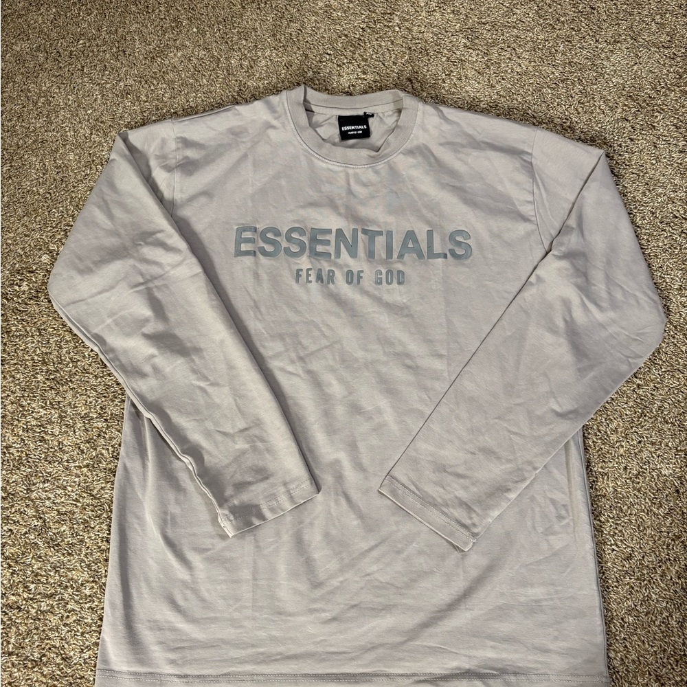 Fear of God Essentials Light Gray Long Sleeve Tee